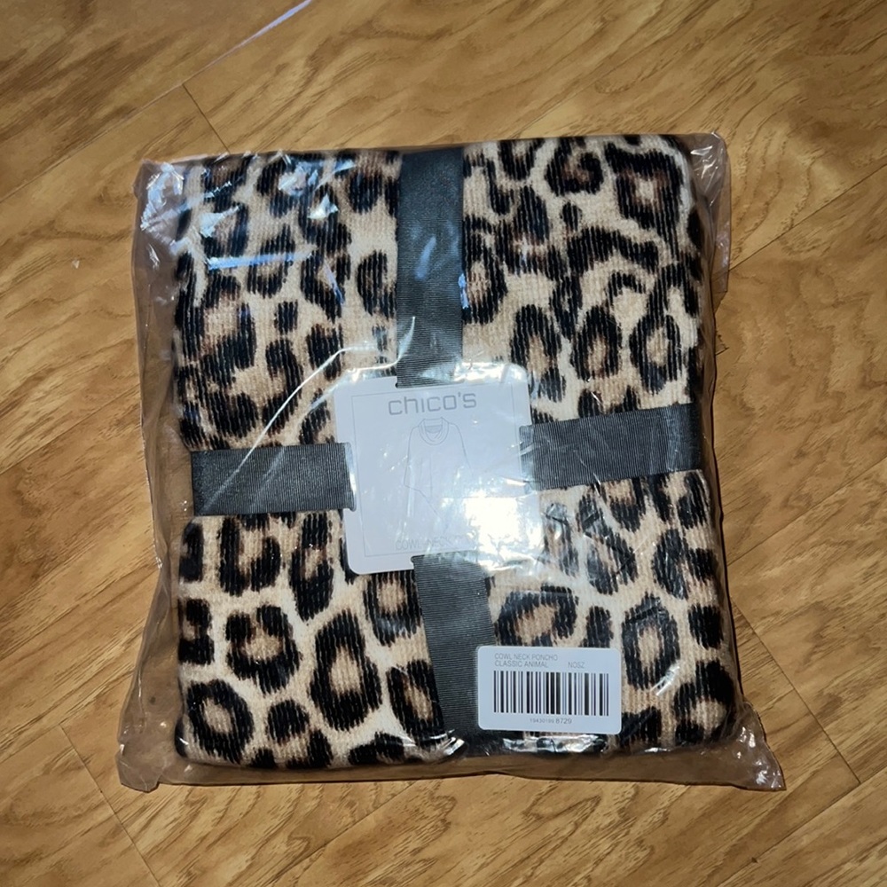 Brand new Chico one size fits all Leopard Poncho
